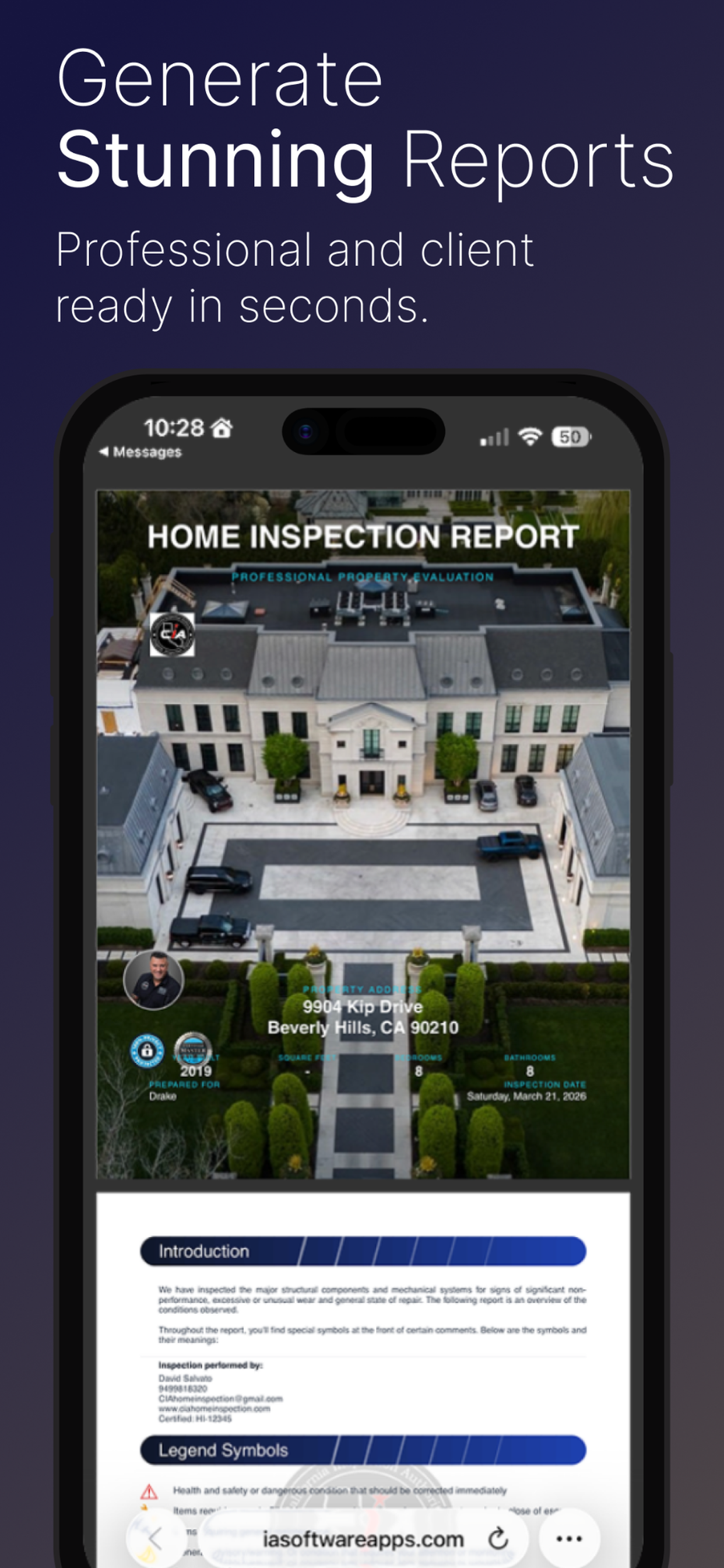 Generate stunning reports — professional and client ready in seconds
